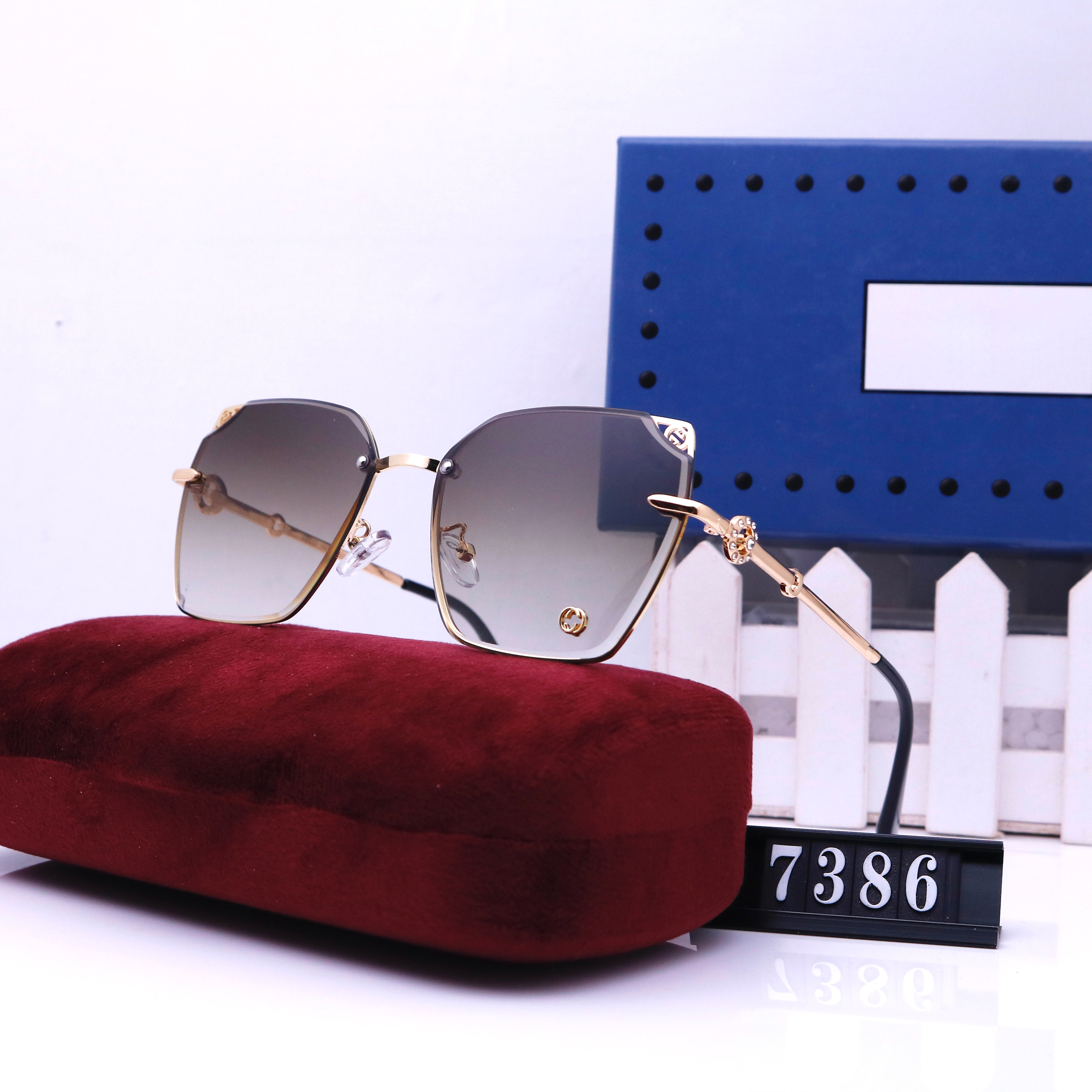 

Brand designer sunglasses full frame women's sunglasses 2023 European and American fashion metal frame sunglasses UV400 polarized sunshade glasses