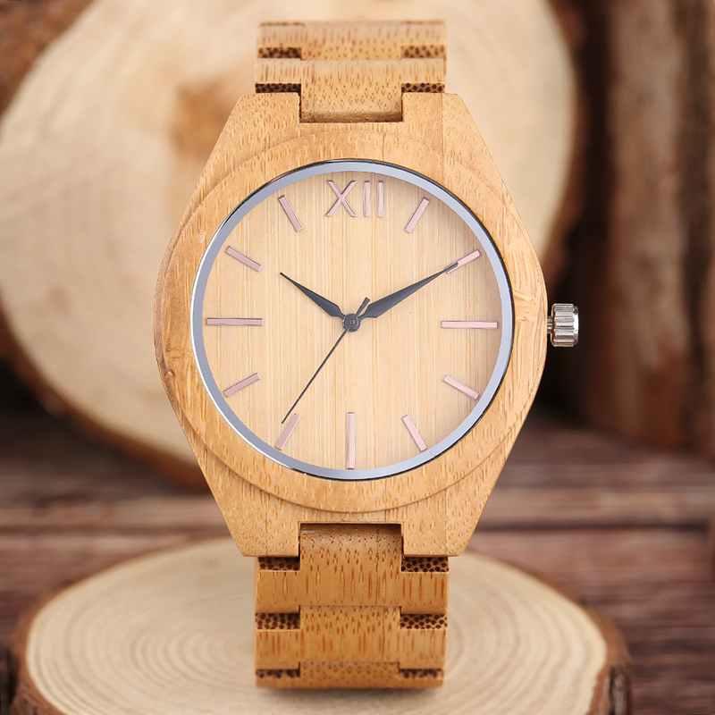 

Wristwatches Minimalist Mens Watches Retro Clock Wood Quartz Women Creative Full Bamboo Bangle Casual Sports Xmas Gifts Reloj De Madera, Brown
