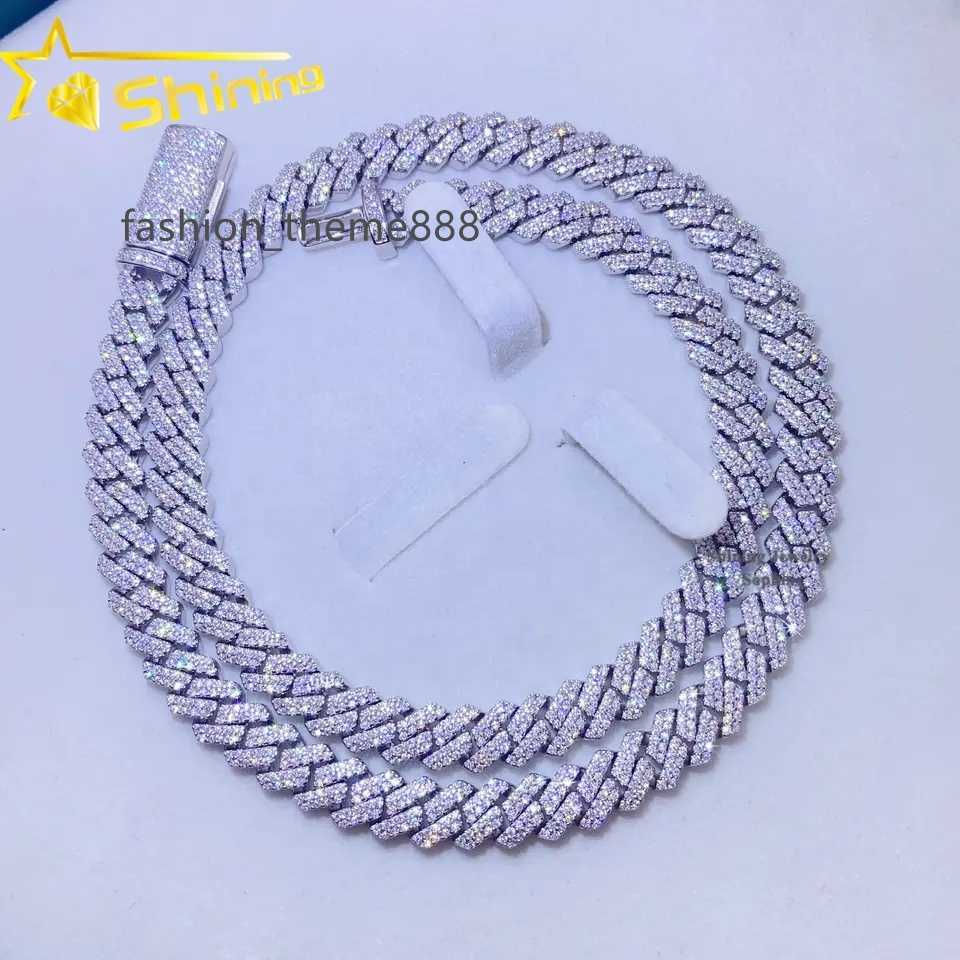 

hot sell drop shipping iced out cuban link vvs diamond hip hop 8mm 10mm moissanite cuban chain