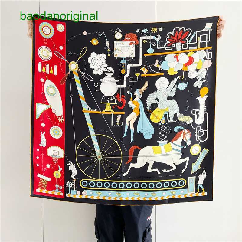 

Hemres Designer Scarves Afternoon Tea Time Twill 14 Mm Square Spring and Autumn New Silk Women's Shawl Scarf