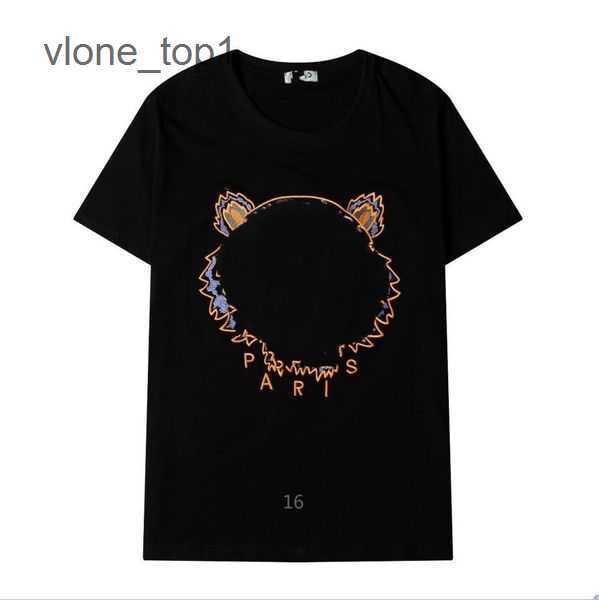 

Kenzo Designer Women' T-shirt Men' Tiger Head Embroidered Crewneck Luxury Loose Short Sleeve Sports Classic 16 VSMY, A+