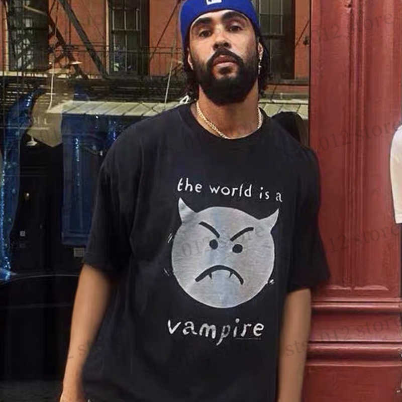 

Men' T-Shirts Frog drift Vintage Style Streetwear Fashion Brand Rock Vampire printing Worn out Retro Oversized T-SHIRT Tee Tops for Men T230512, Black