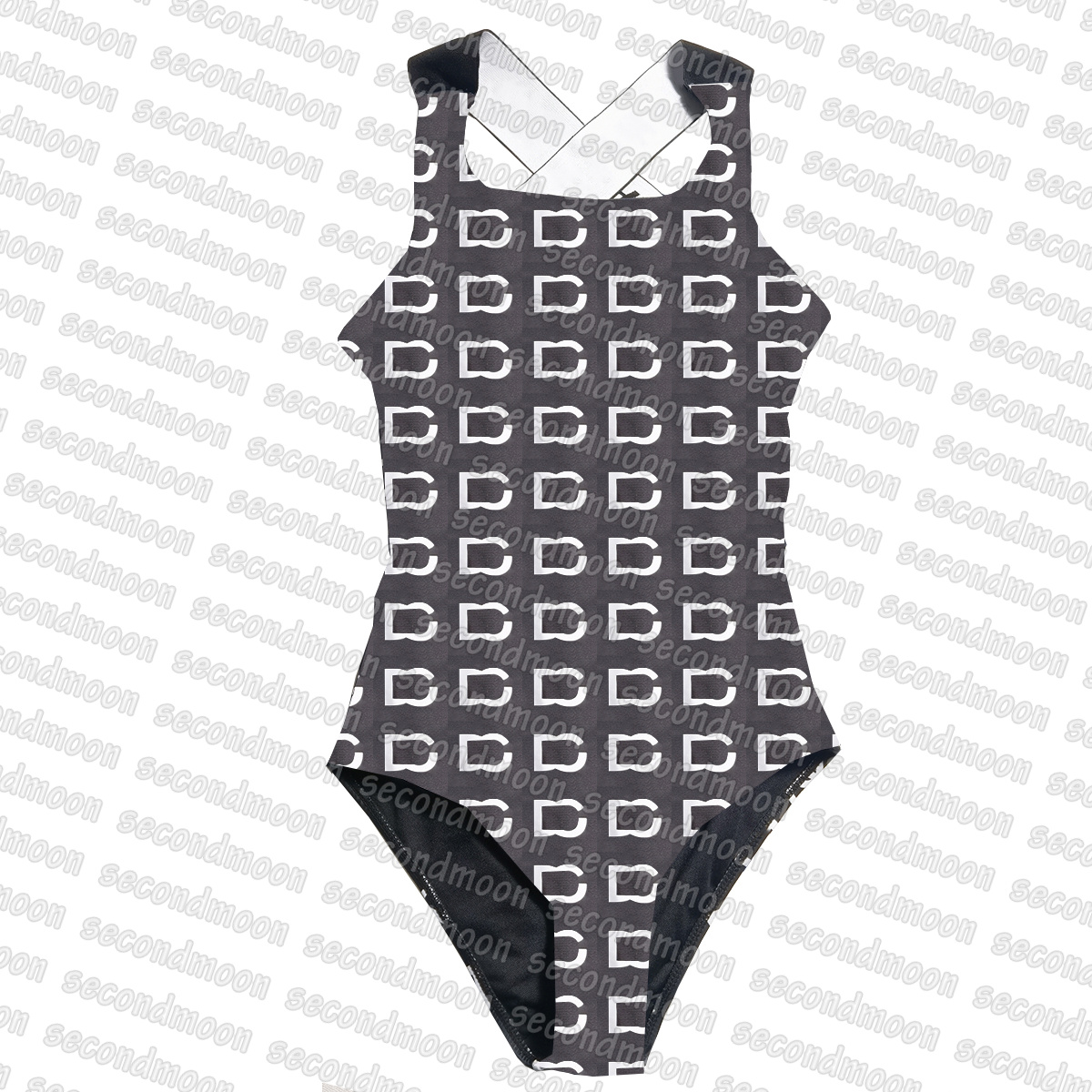

Women Letters Printed Swimwear Designer One Piece Swimsuit Hot Spring Bathing Suit Sexy Backless Swimwear, Black