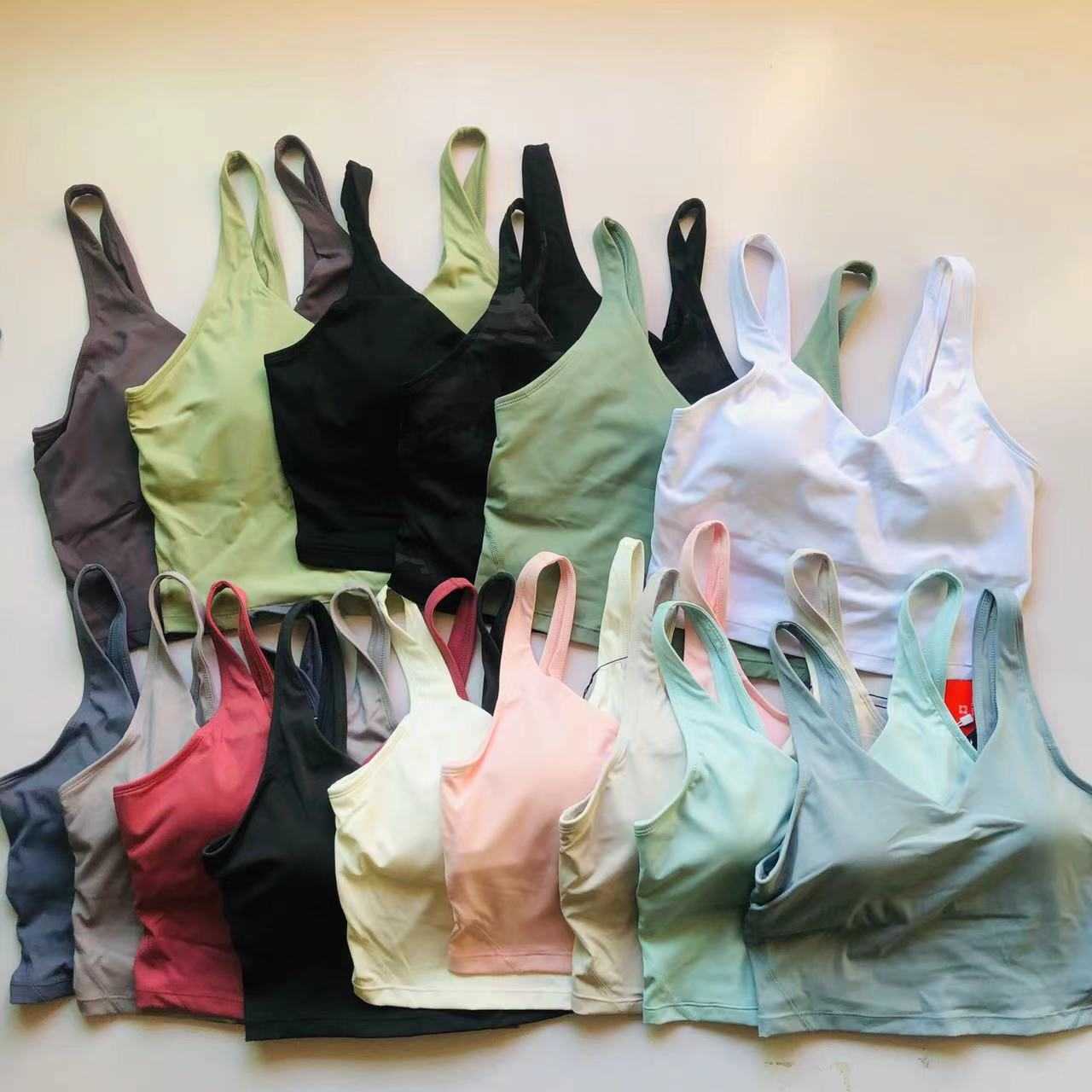 

Sports Tank Top Women's Yoga Fitness Chest Mat Wear Bra U Back Inside Out, White