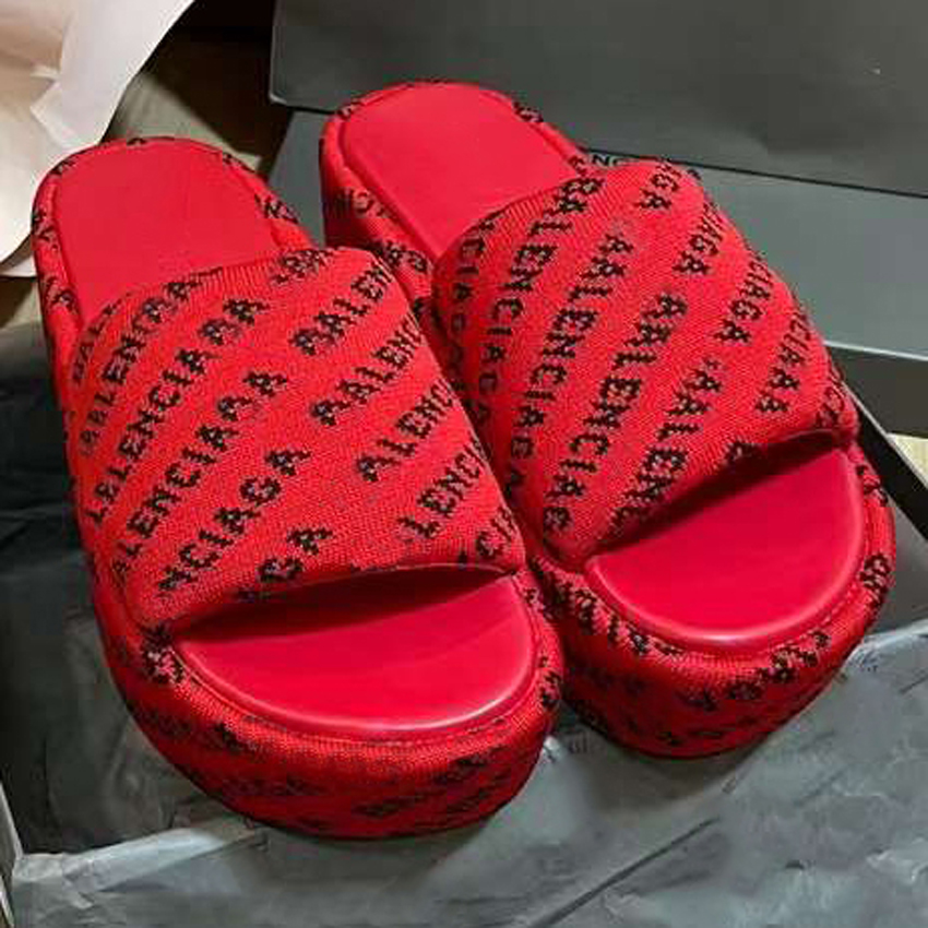 

Women slippers Fashion Embroidered Canvas Designer Slippers Girls Canvas Covered Platform Sandals with Dust Bag Large9, #2