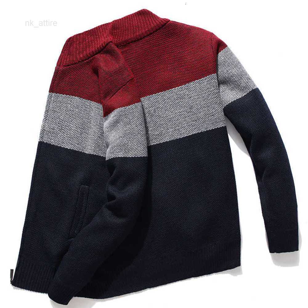 

2023 New Men Sweatercoat Japan Style Stitching color Long sleeve Men Sweaters Casual Streetwear Harajuku Cardigan Sweaters Mens, Upper burgundy