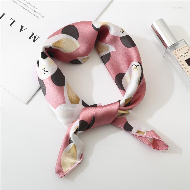 

Scarves 2023 Women Square Silk Scarf Foulard Lady's Neck Hair Cute Printed Head Kerchief Fashion Girl Scarfs