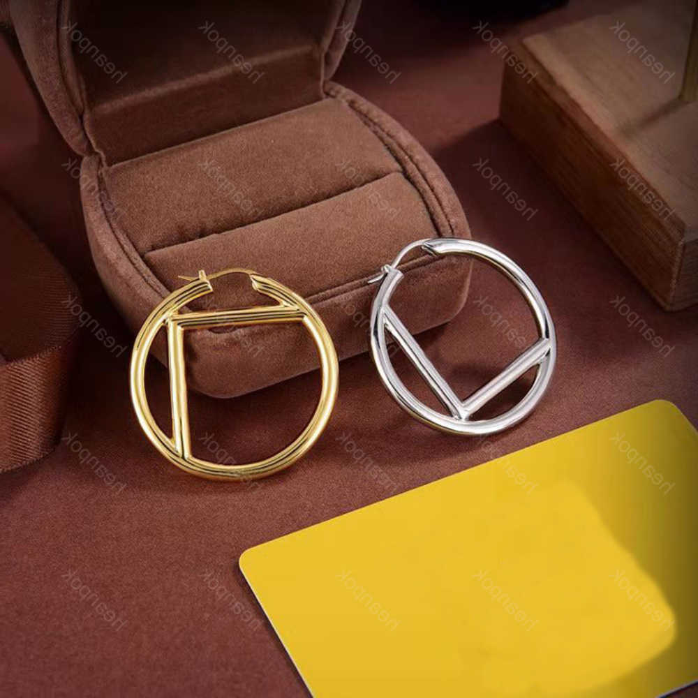 

Designer Hoop Earrings Designer Gold Silver Earrings For Women Jewelry Luxurys Fashion Big Circle Earring Letters F Stud Hoops Wholesale 22021804R