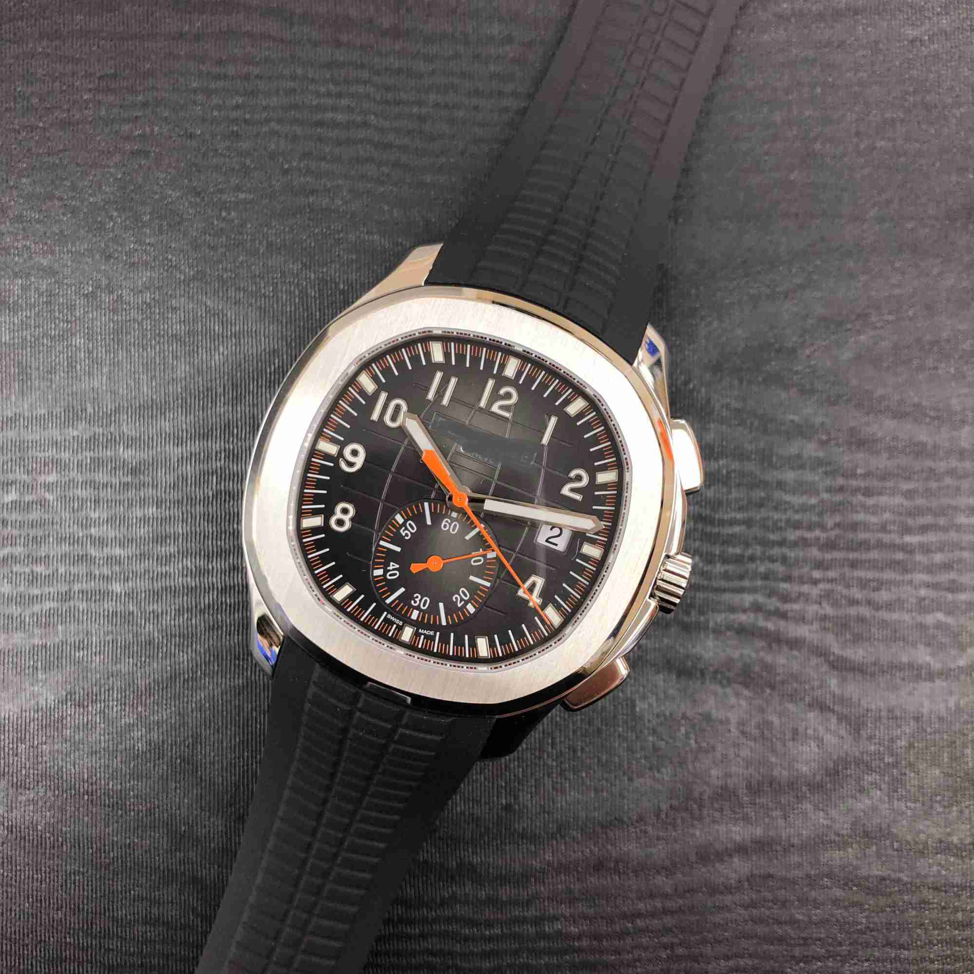 

Elegant sports chronograph wrist watches Peta P 5968 New Precision Men's Designer Luxury Style, Black