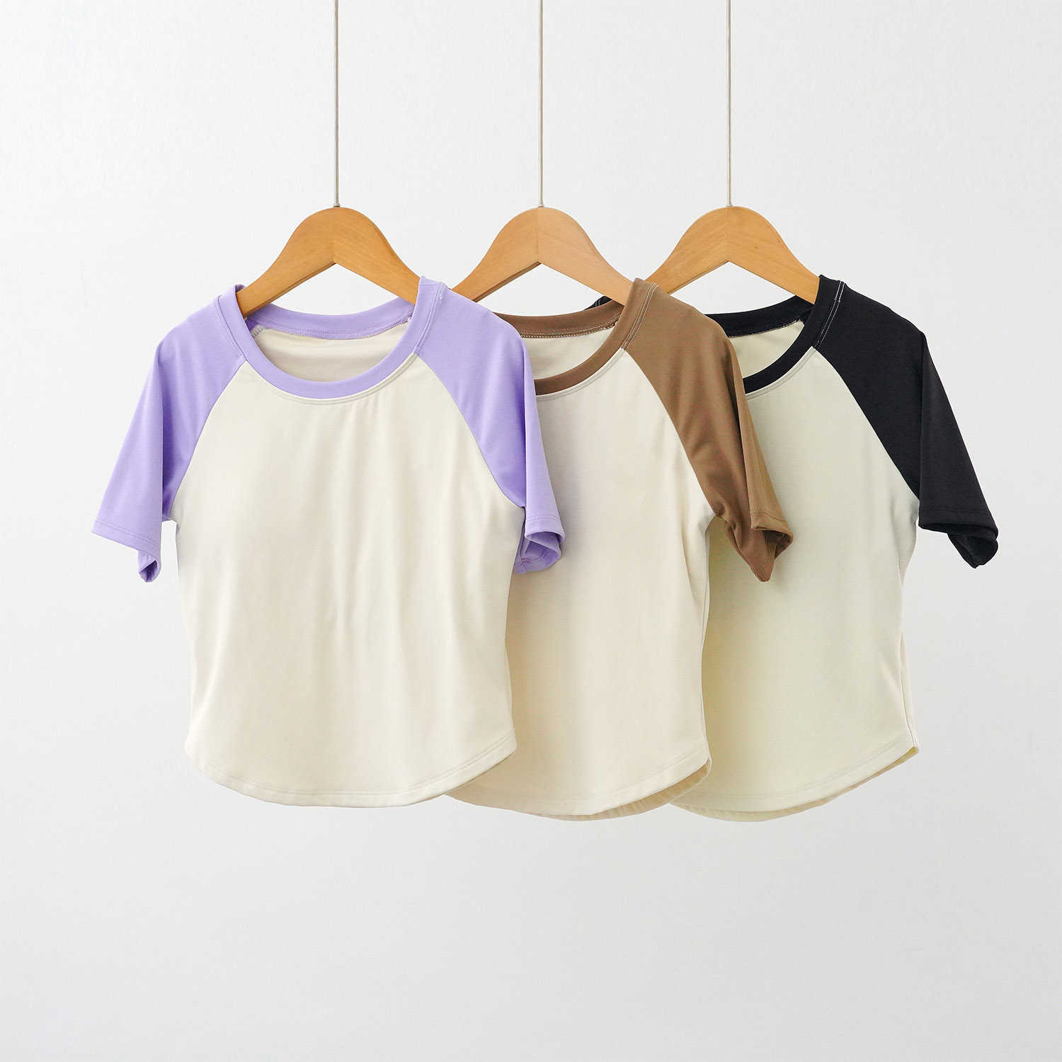 

Yoga Outfit Close Your Eyes and Enter~lulu Colorblock Chest Pad Nude Yoga Dress Short Sleeve Women's Tight Fit Sports Running Fitness Top