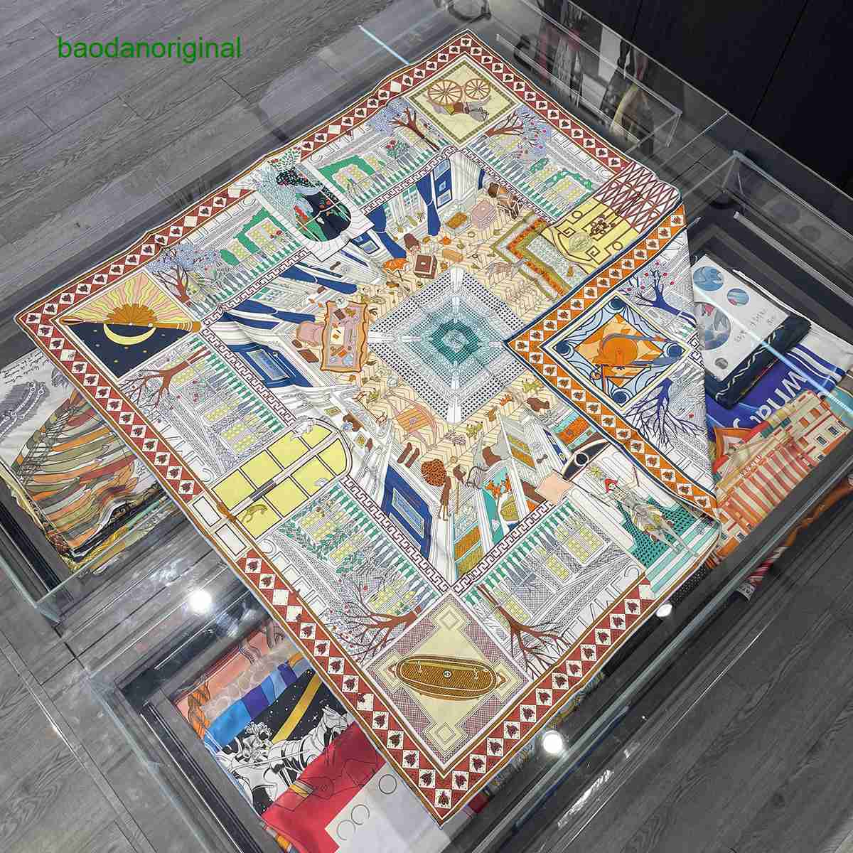 

Hemres Designer Scarves Women's Autumn and Winter 100% Mulberry Silk Sided Double Color Twill Large Square Shawl Scarf