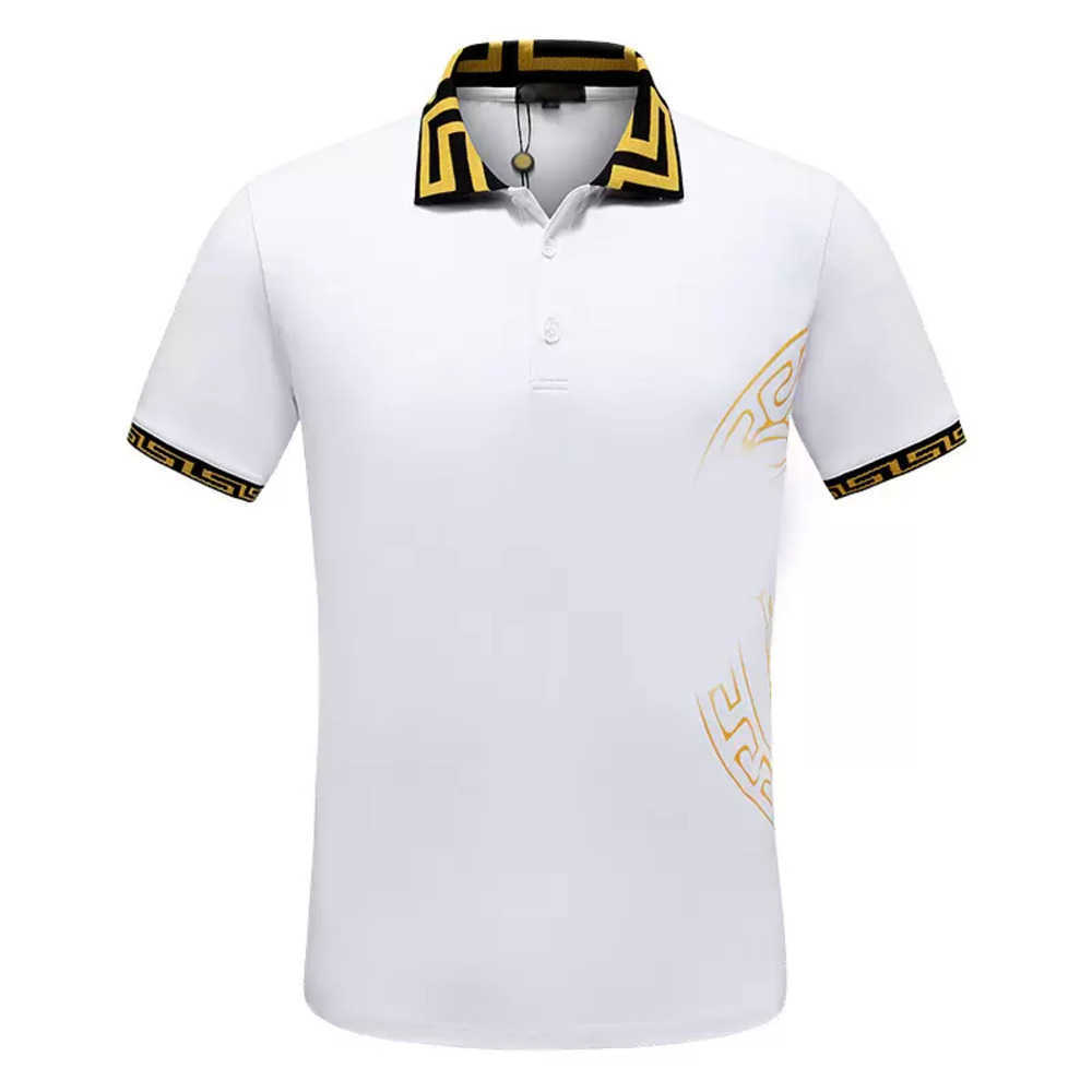 

T-shirt Fashion Designer Mens Polos Shirt Summer Casual Embroidered Medusa Pattern Pure Cotton High SreetBusiness Fashion black and white Collar Shirts -3XL O603