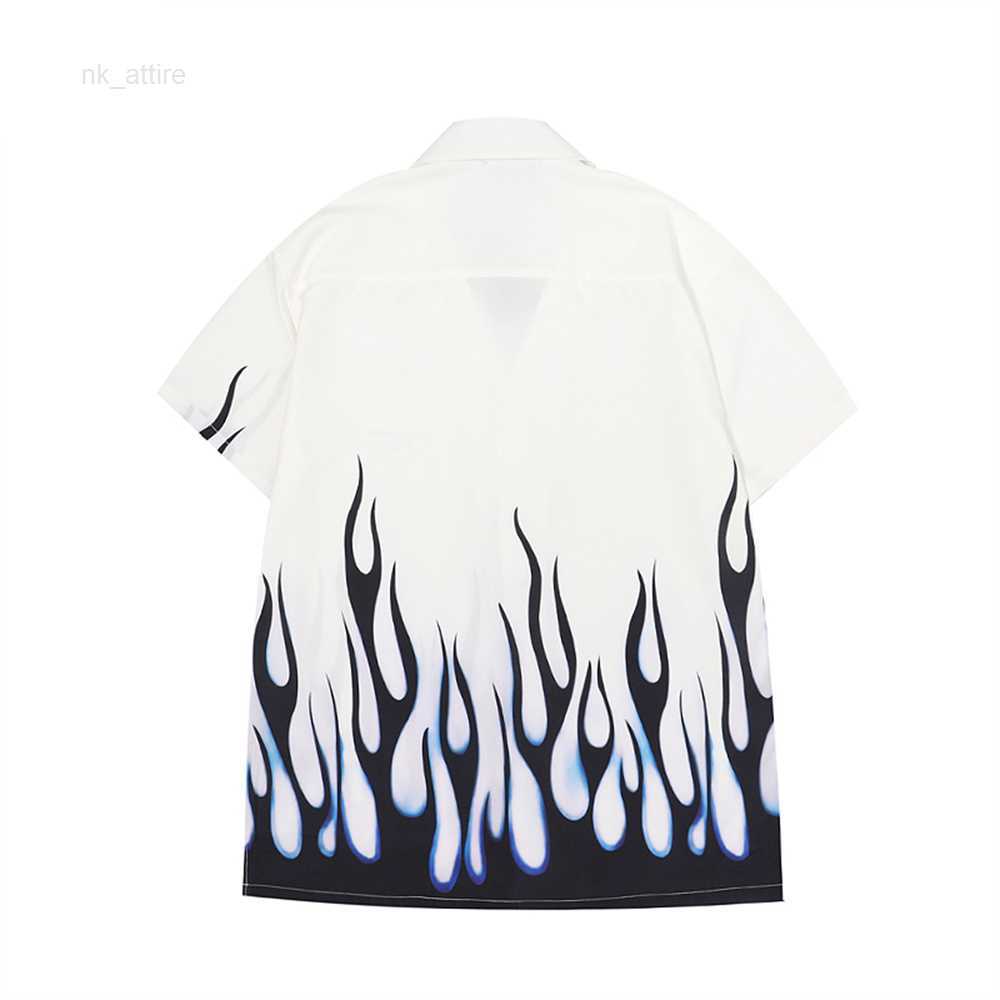 

Summer fashion designer Men's Shirt Europe Paris Trendy models cotton shirt Women's flame printed short sleeve casualT-shirt top M-3XL