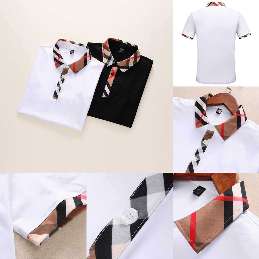 

Designer luxury mens polo shirts t-shirt fashion business casual short sleeve cotton high quality breathable summer tops clothing HHKR, White