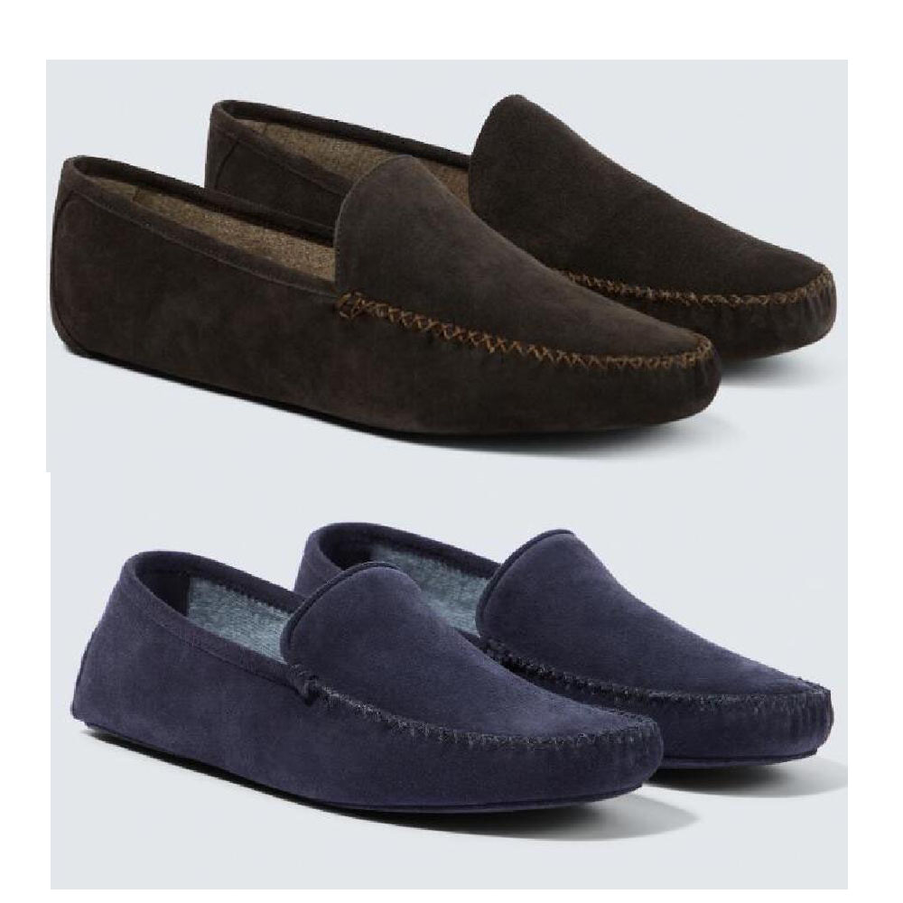 

Italian men's soft formal shoes, sheepskin suede small round toe leather sole, modern comfortable casual shoes EU39-46, Deep purple