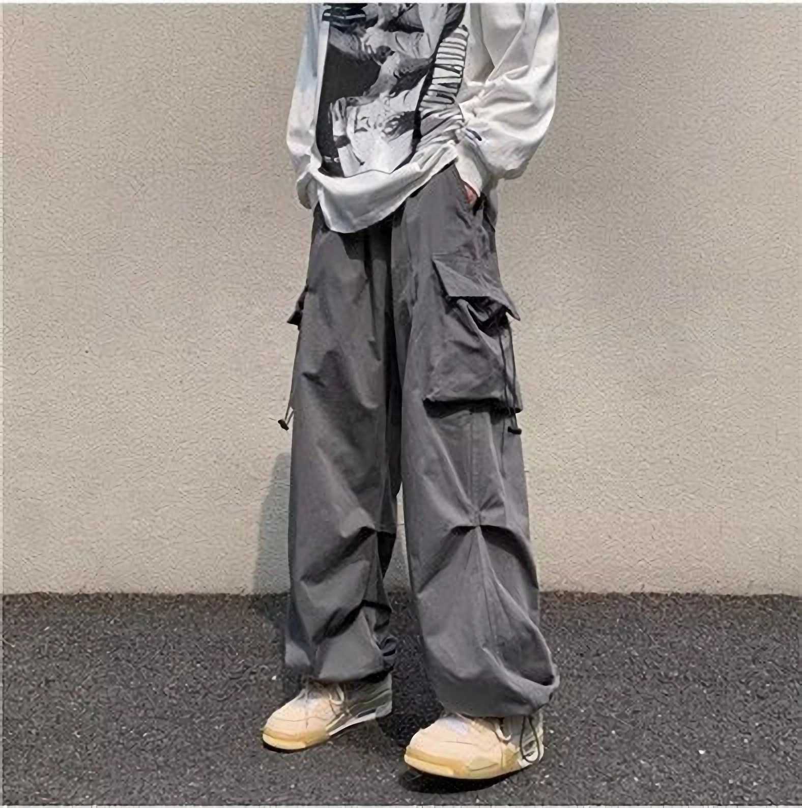 

Men's Pants Minus Two Cargo y2k Pants Casual Hip Hop Pocket Men Women Trousers Wide-leg Baggy y2k Homme Sweatpants Streetwear Joggers UNISEX AA230511, Dark grey