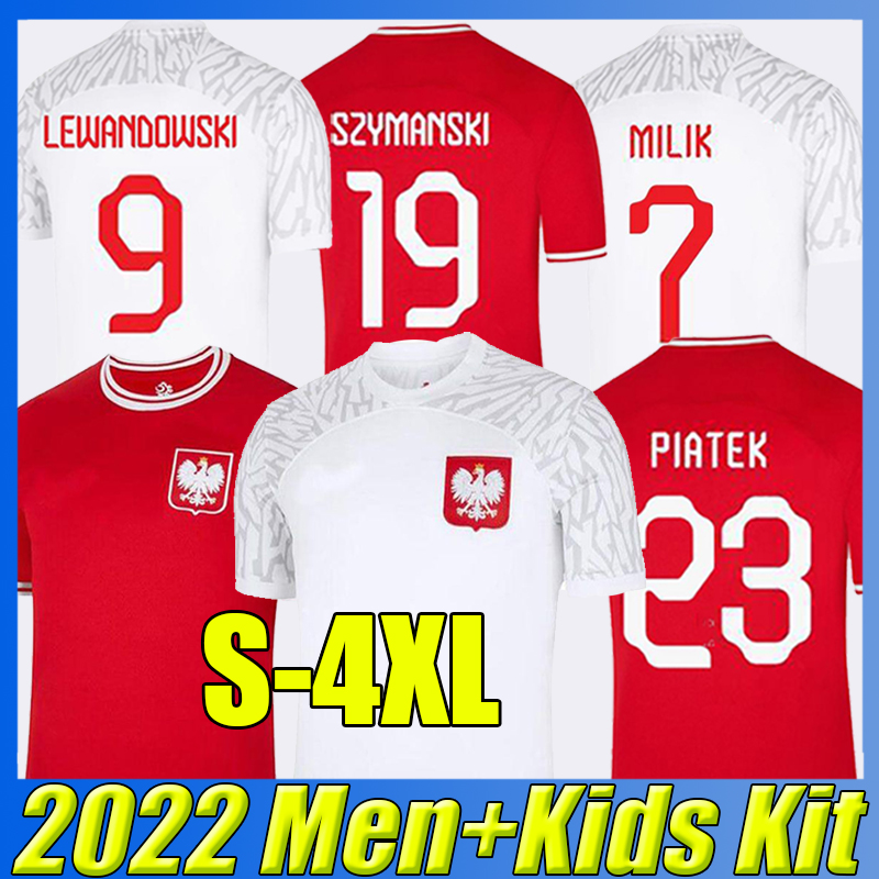 

XXXL 4XL 2022 PolandS LEWANDOWSKI Soccer Jerseys 22/23 MILIK PISZCZEK PIATEK GROSICKI KRYCHOWIAK ZIELINSKI BLASZCZYKOWSKI men kids kit football shirts, Bolan 22-23 home