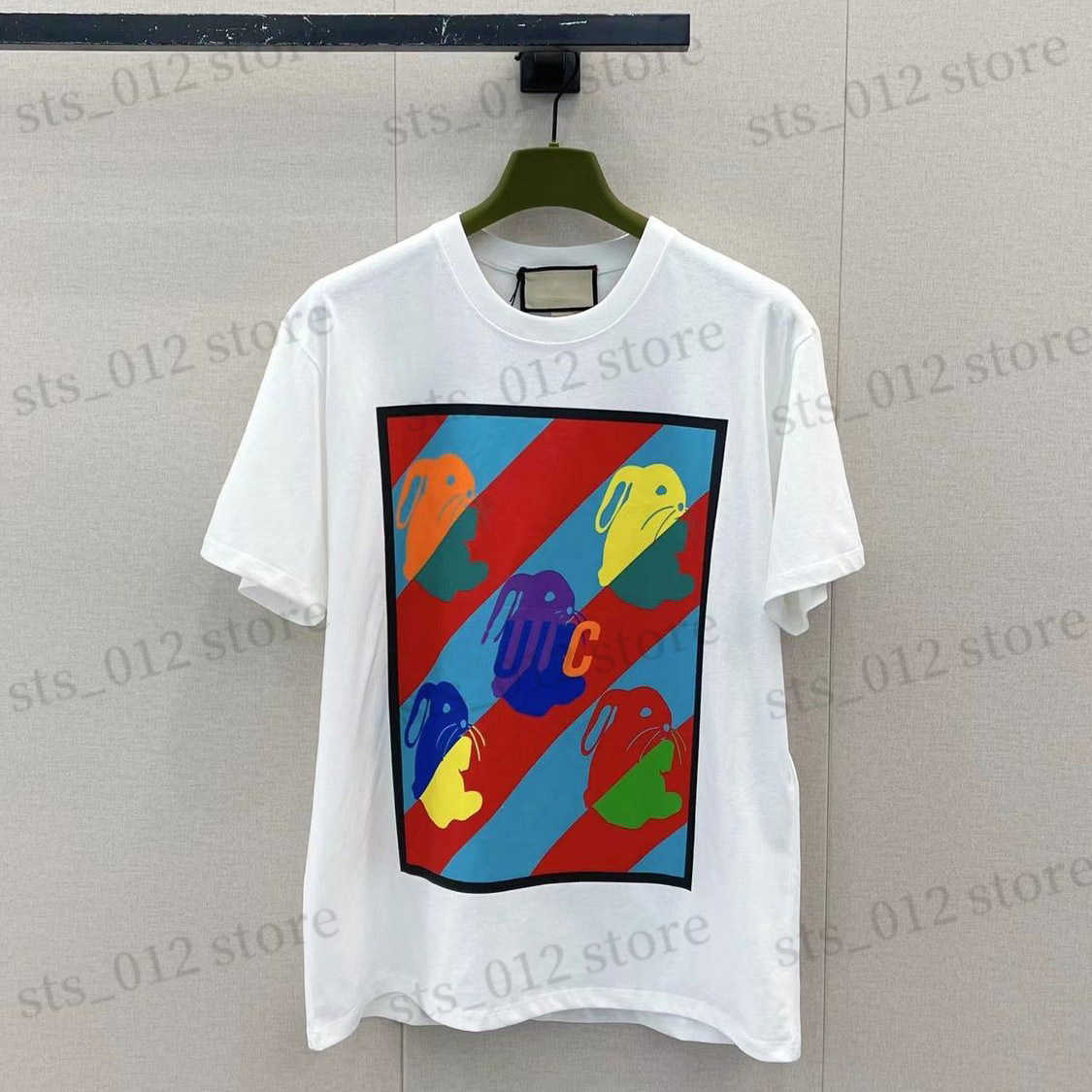 

Men' T-Shirts Womans T Shirt Milan Designer Two G Letter Print Italy Mens Tees Fashion Rabbit Graphic Cotton Ucci Tops For Couples T230512, Nothing