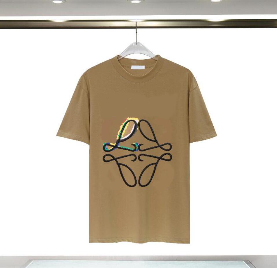 

23SS Mens t-shirt with Letters Embroidery designer t shirts shirts Apparel fashion tees mens clothing Tracksuit t-shirt S-3XL 3 Colors, Khaki