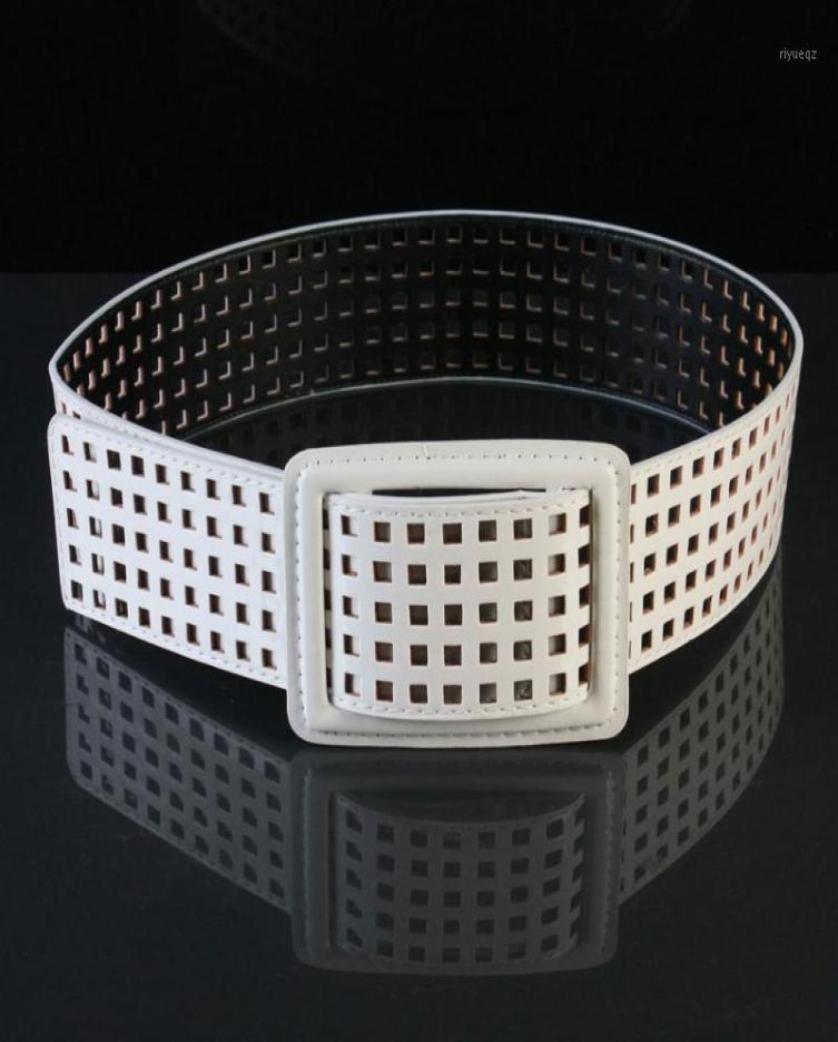 

Belts The Grey Patent Leather Belt Hollowout Decorative Coat Fashion Female Joker White Wide Waist Closure P0309827527, Black