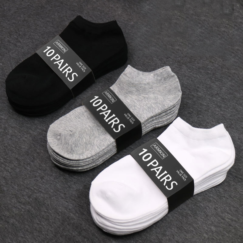 

Socks Hosiery 10 Pairs Solid Color Women Breathable Sports socks Casual Boat Comfortable Cotton Ankle Size 3644 white black 230512, Smt-222-26