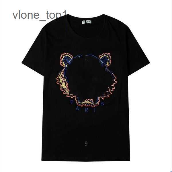 

Kenzo Designer Women' T-shirt Men' Tiger Head Embroidered Crewneck Luxury Loose Short Sleeve Sports Classic 9 OROH, A+