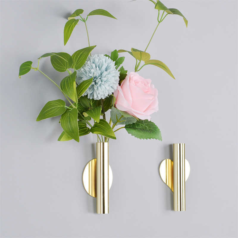 

Wall-mounted Vase Free Punch Nordic Light Luxury Living Room Porch Unique Flower Tube DIY Flower Home Decorations