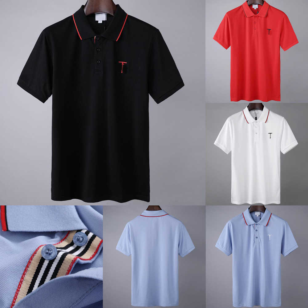 

shirt spring polo summer italy mens shorts sleeve tee designer polos tshirt lapel 22ss men garter letters little bee printing clothing #0015 K65U, Red