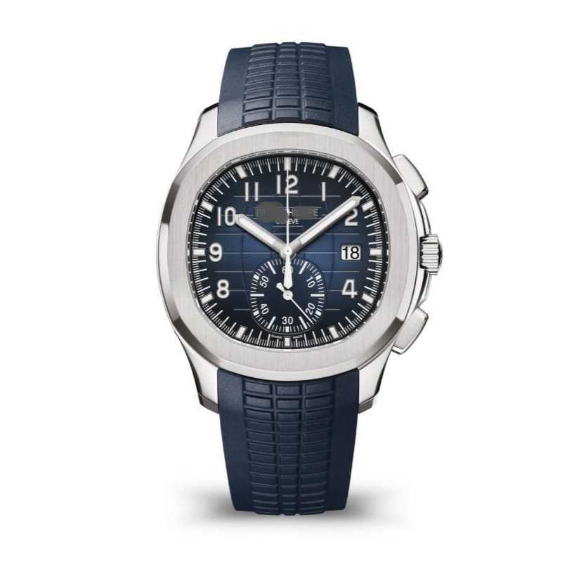 

Elegant sports chronograph wrist watches Peta P 5968 new series blue disc platinum for Designer Luxury Style