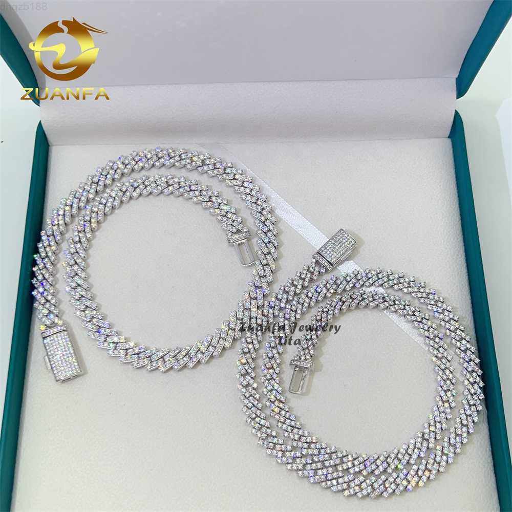 

Hot Selling Fashion Cuban Chain Necklace Bracelet 8mm 10mm 13mm Silver 925 Moissanite Cuban Link Chain