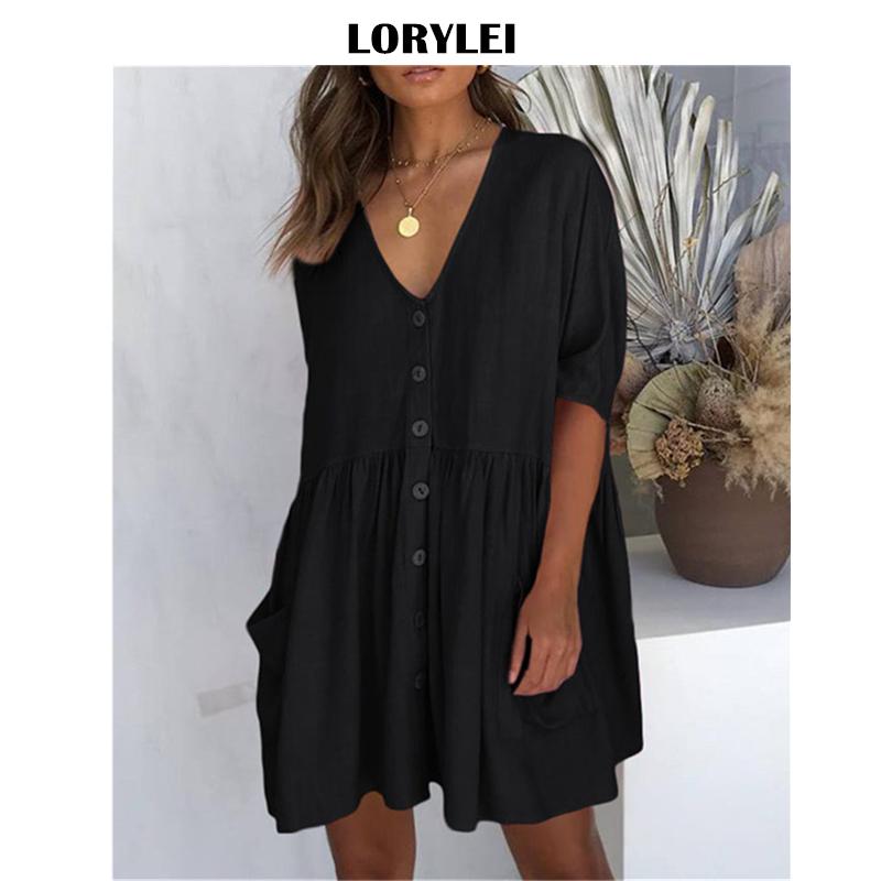 

Swimwear New Coverups 2023 Sexy Vneck Summer Beach Dress Tunic Women Casual Beachwear Swimsuit Cover Up Sarong Plage N771, 771black