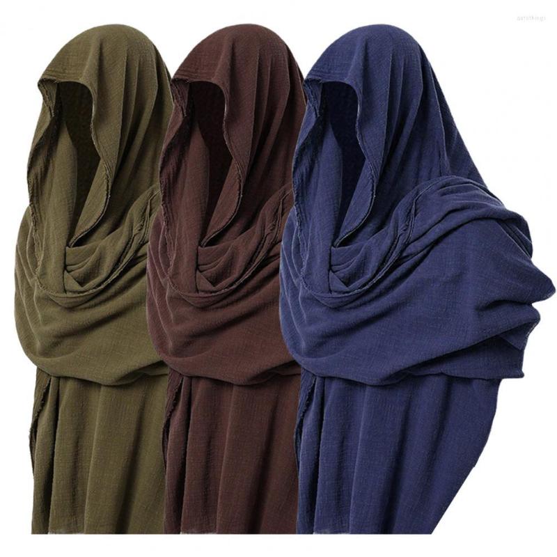 

Scarves Men Scarf Vintage Soft Fabric Comfortable Breathable Solid Color Keep Warm Spring Male Hood Cloak Medieval Costume For Banquet