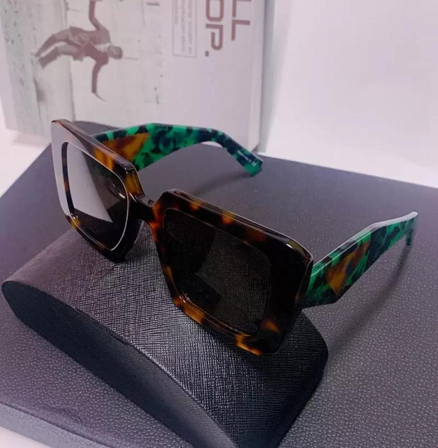

Luxury sunglasses designer green turquoise Summer Acetate frame black Sun glasses luxury For Women beach Retro Big Square Full Fra9106472