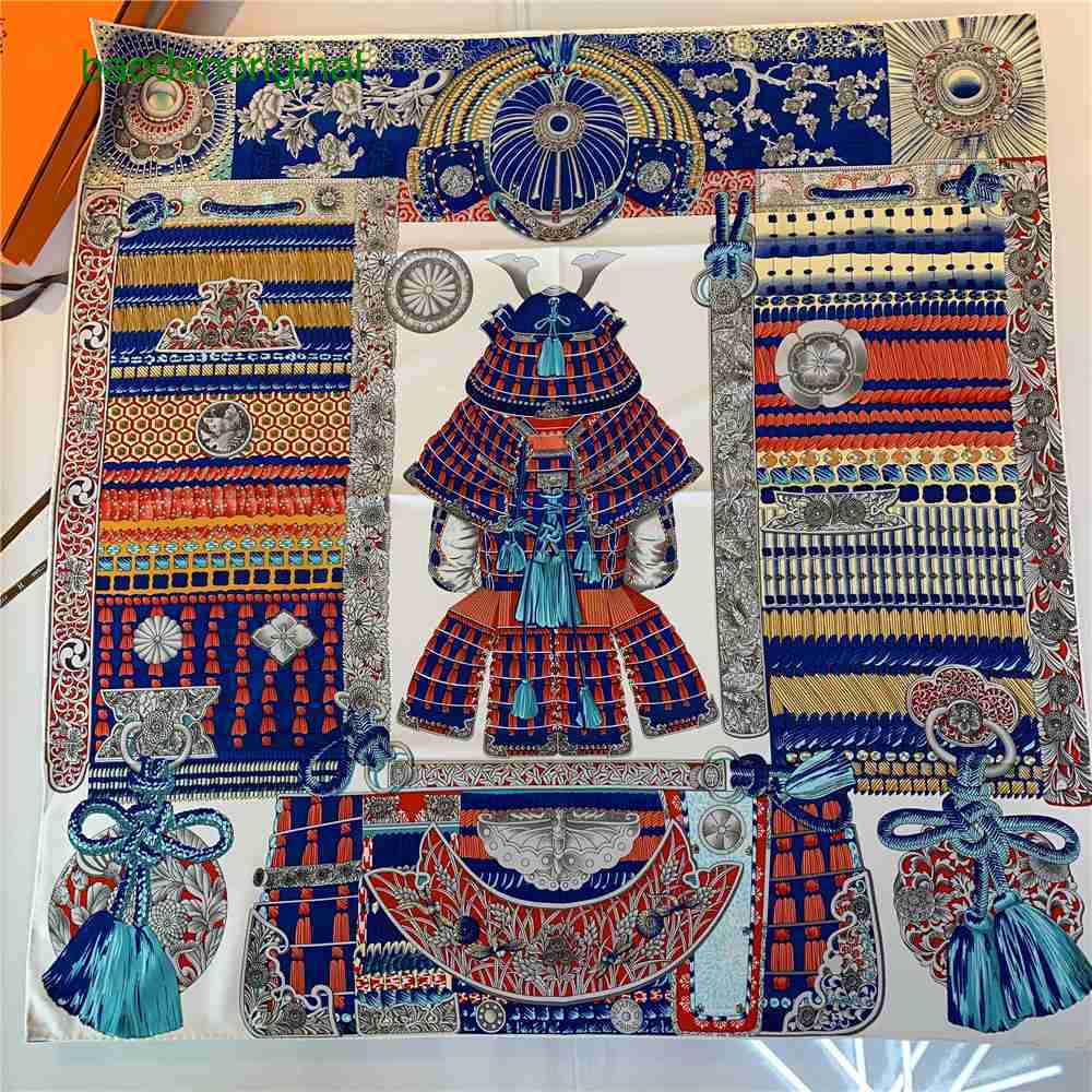 

Hemres Designer Scarves Yinghua New h Family Armor Warrior Women's 90cm Twill Silk Square Korean Version Versatile Style Scarf