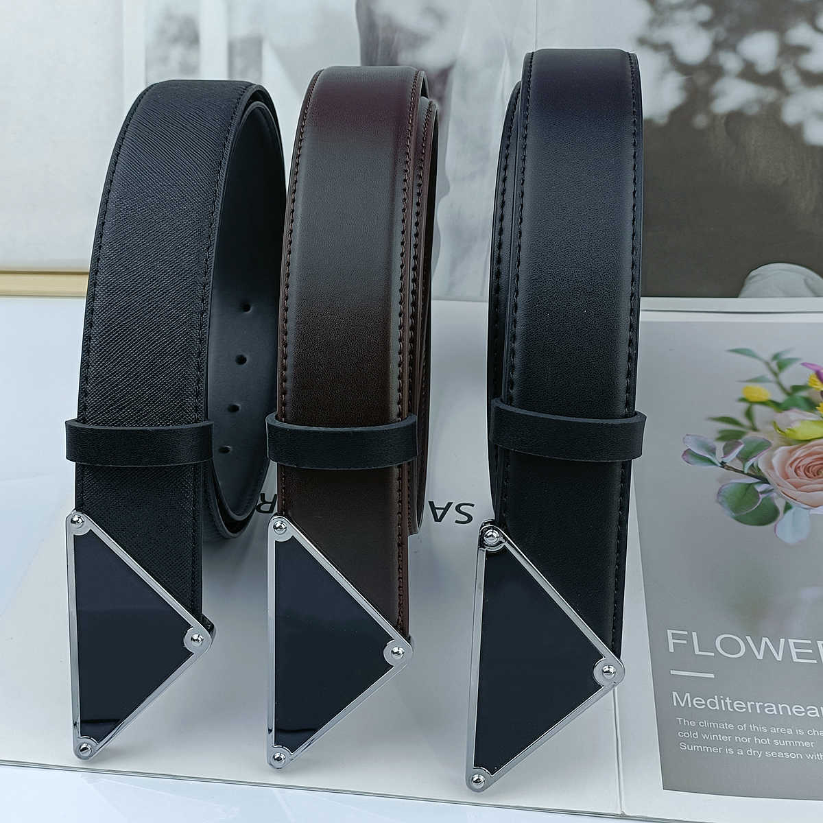 

Classic Silver Buckle Belt Fashion Designer Leather Belts Width 3.8cm Fashion Men Business Casual Jeans Dress Belt High-quality, Figure