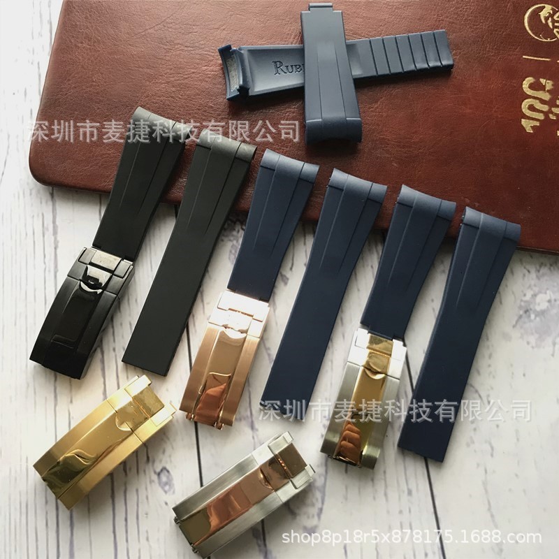 

Men's rubber strap 20mm21mm folding buckle watch accessories for Rolex GMT ghost king Ancon waterproof silicone strap women band 220620