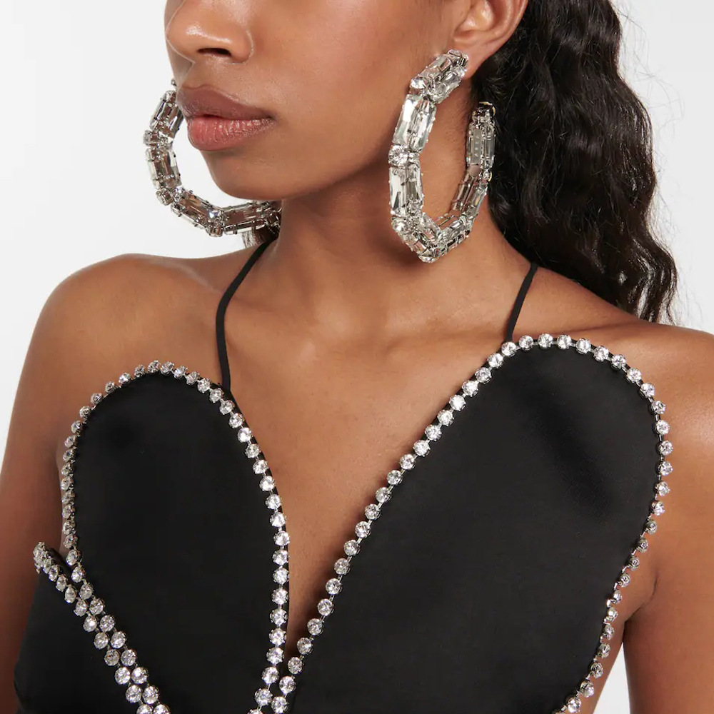 

Fashion Charm Shiny Round Earrings Cross-border Multi-layer Rhinestone Earrings Nightclub Sexy Accessories EarringUnique designer shiny creative