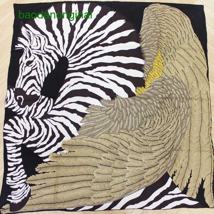 

Hemres Designer Scarves Versatile Zebra Pegasus Twill Sand Wash 140 Large Square Hangzhou Mulberry Silk Scarf