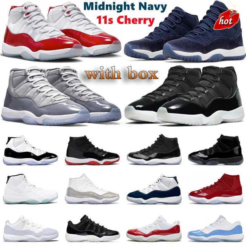 

OG with Box Jumpman 11 Cherry Basketball Shoes Midnight Navy Woman Mens 11s Retro Space Jam Cool Grey low Pure Violet Bred Heiress Concord, 01
