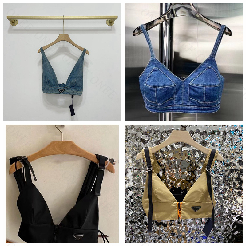 

Women's Tank Suspender Vest Designer Motorcycle Bra Multi-functional Backing Elastic Band Adjustable Sense Underwear Fashion Denim Nylon Suspender Top, 9201