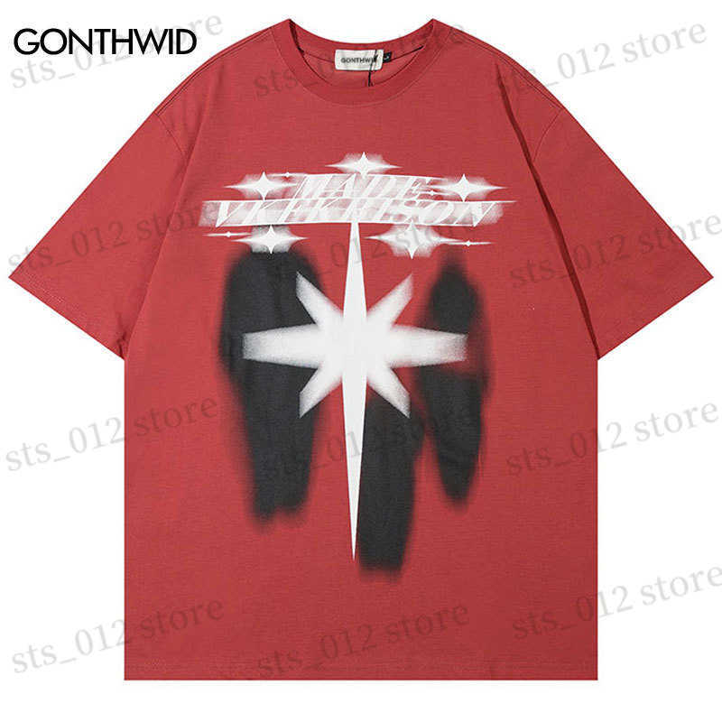 

Men's T-Shirts Men Punk Tshirt Hip Hop Shadow Graphic Print Gothic Streetwear T Shirt Harajuku Fashion Loose Tee Shirts 2023 Casual Cotton Top T230512, Black