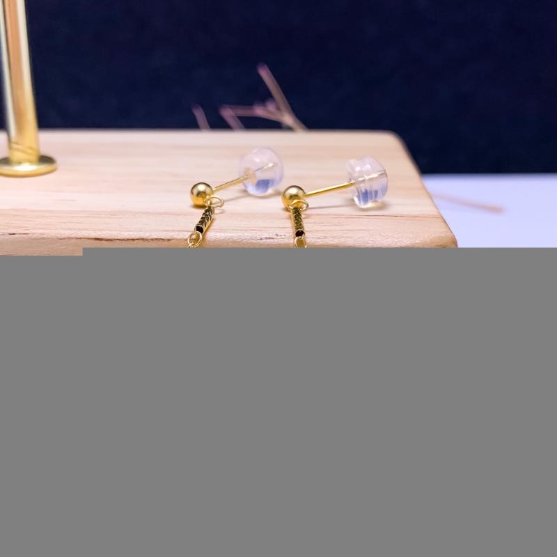 

Dangle Earrings & Chandelier 18k Yellow Gold Real Natural White Jasper Drop Earring Classic Fine Jewelry Women Wedding Gift 11 16mm