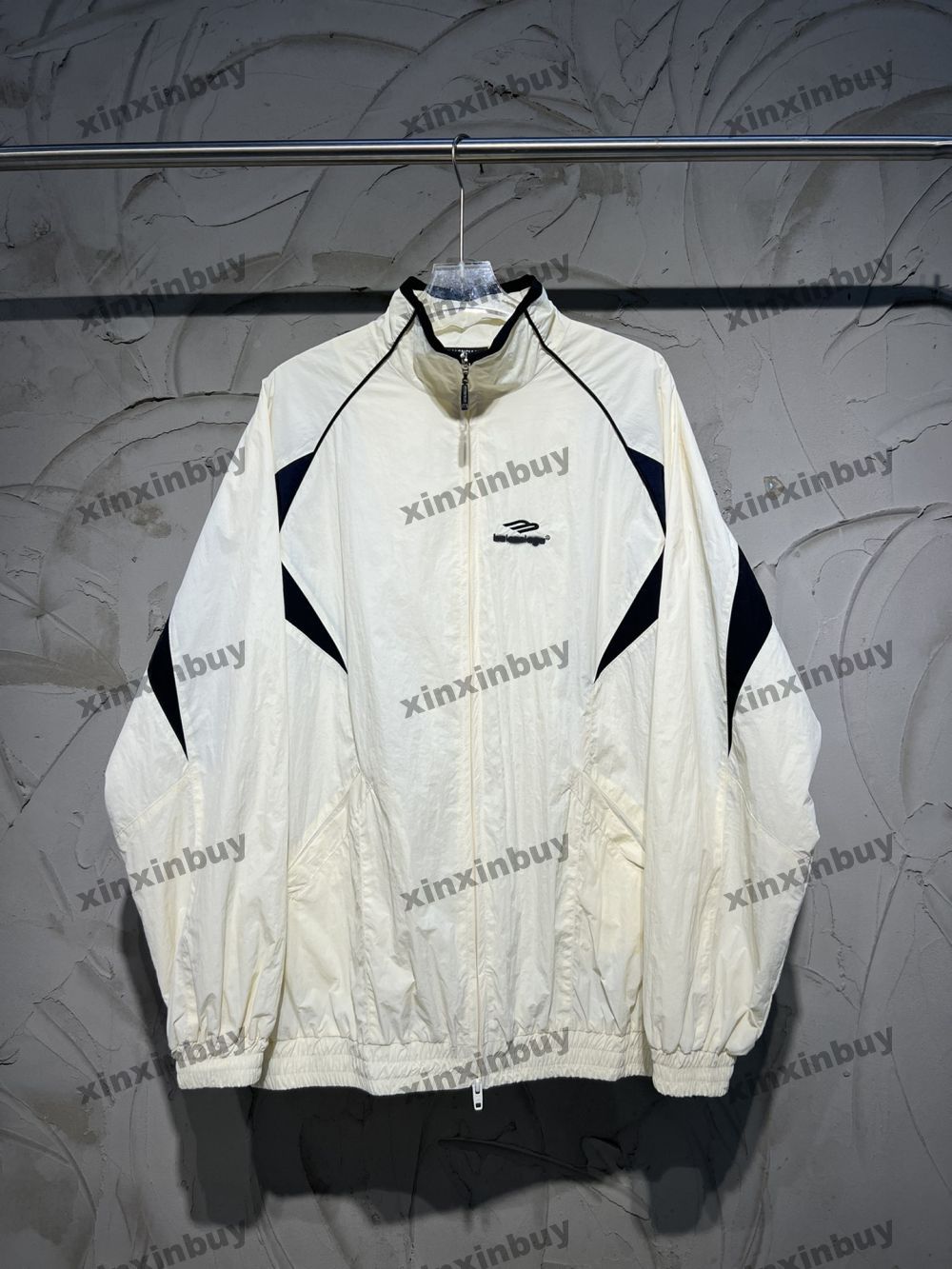 

xinxinbuy Men designer Coat Jacket windbreak Paris Panelled letter embroidery sets long sleeve women black apricot OVERSIZE S-2XL, 04