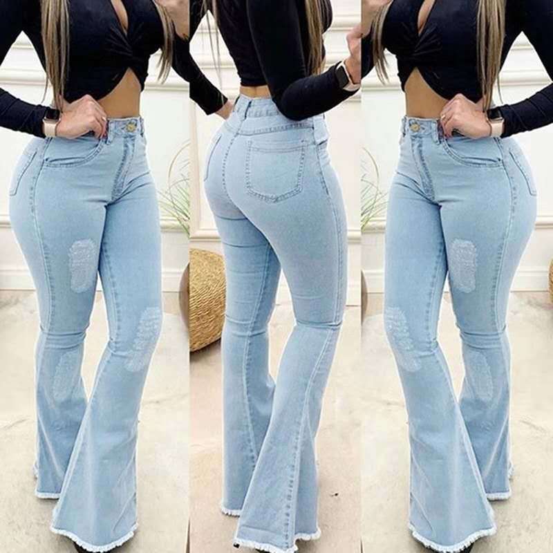 

Womens Jeans Women Denim High Waist Stretch Baggy Pants Ripped Sexy Elegant Woman Wide Leg Flare Jean Femme Trousers Pantalon 230512, Gray
