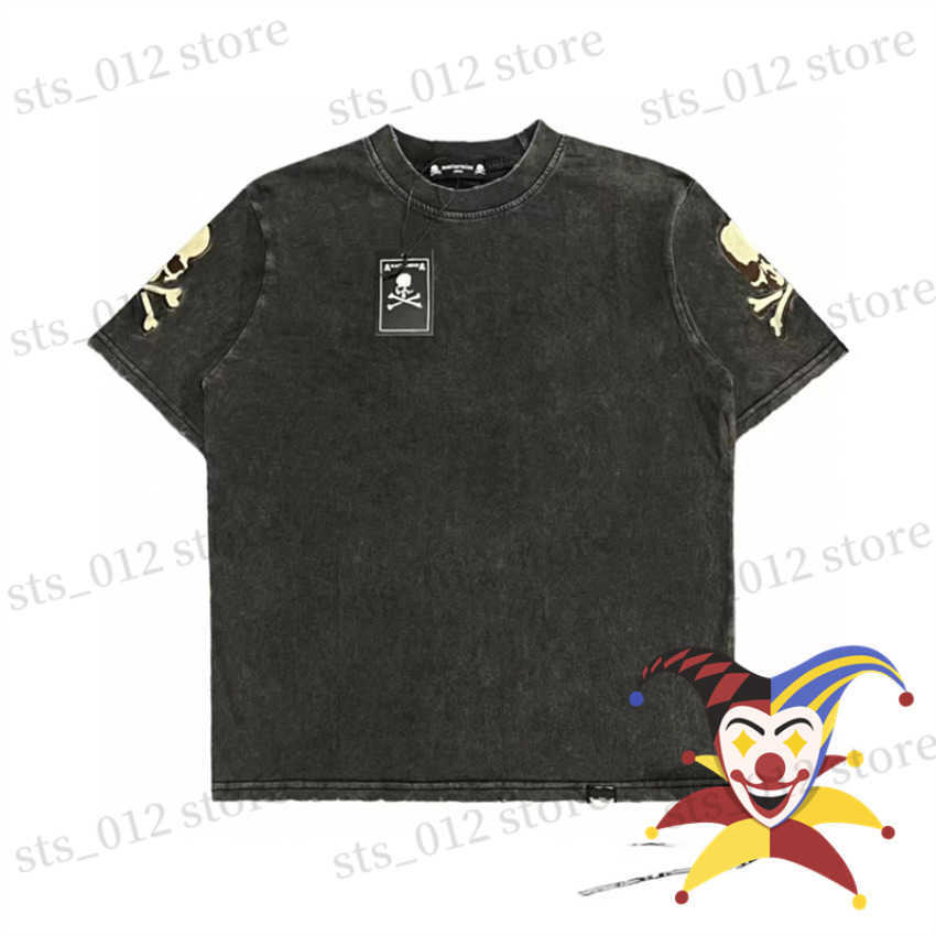 

Men's T-Shirts Embroidered Skull Washed Mastermind World T Shirt Men Women T-shirt Summer Style Top Tees T230512, Beige