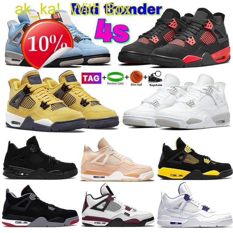 

2023 top ogUsually 10-30days delivered 2022 Fashion red thunder 4 4s basketball shoes university blue white oreo Black Cat pure money trainers Tour Yel, #9- pure money