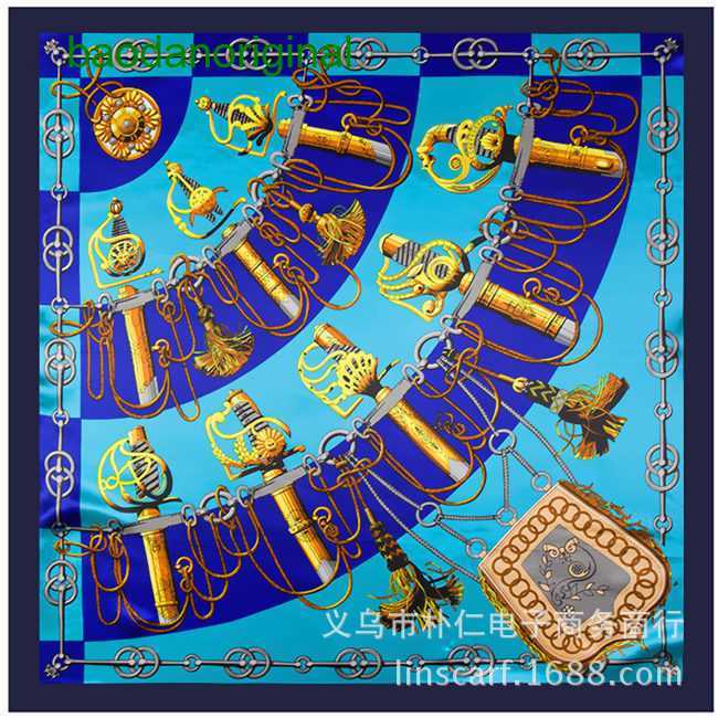 

Hemres Designer Scarves 90 90cm Military Knife 2014 New Silk Large Square Scarf Multi Color