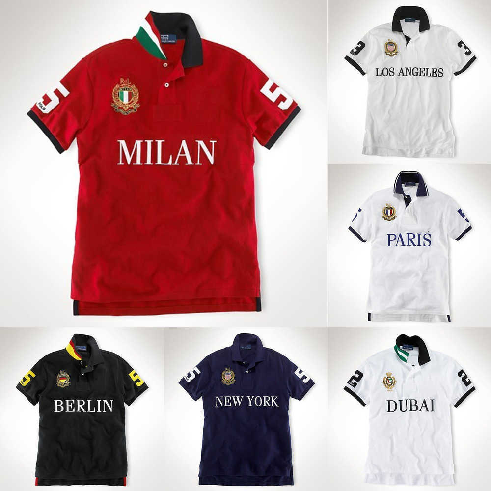 

Short sleeve poloshirt men tshirt Embroidery Tokyo Rome Dubai Los Angeles Chicago New York Berlin Madrid tee shirts M  XL 2XL dropshipping LXEN, Black berlin