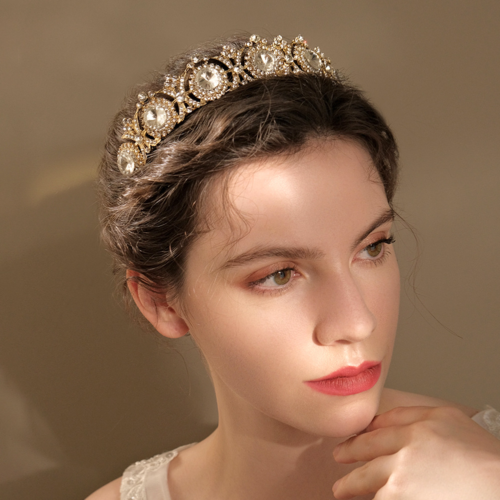 

FS-0014 Alloy retro banquet headwear, rhinestone, zircon, sparkling girl's birthday gift, palace style, noble queen, crown, bride's wedding dress accessories