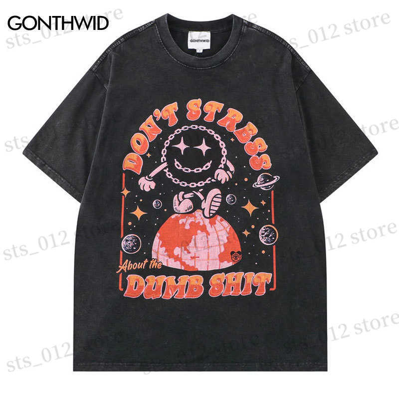 

Men's T-Shirts Hip Hop Men T-Shirts Streetwear Vintage Funny Graphic Print Distressed Wash Short Sleeve Tshirt Harajuku Retro Casual Cotton Tee T230512, Black7